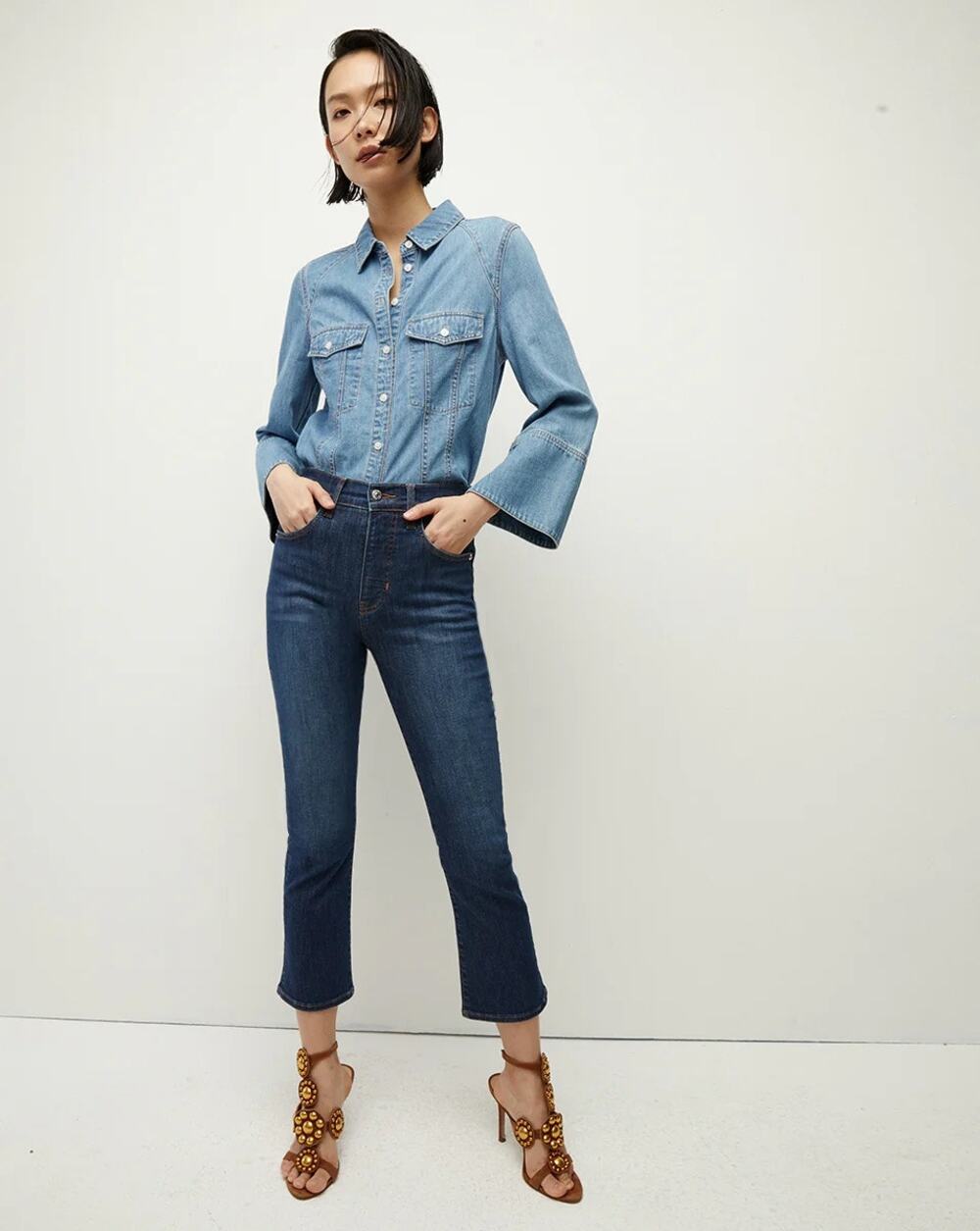 NWT Veronica Beard Carly Kick Flare High Rise Jeans Dark Wash 26 27” Inseam